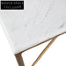 Heston Rectangle Marble Coffee Table - Brass Coffee Table