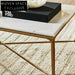 Heston Rectangle Marble Coffee Table - Brass Coffee Table