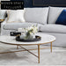 Heston Round Marble Coffee Table - Brass Coffee Table