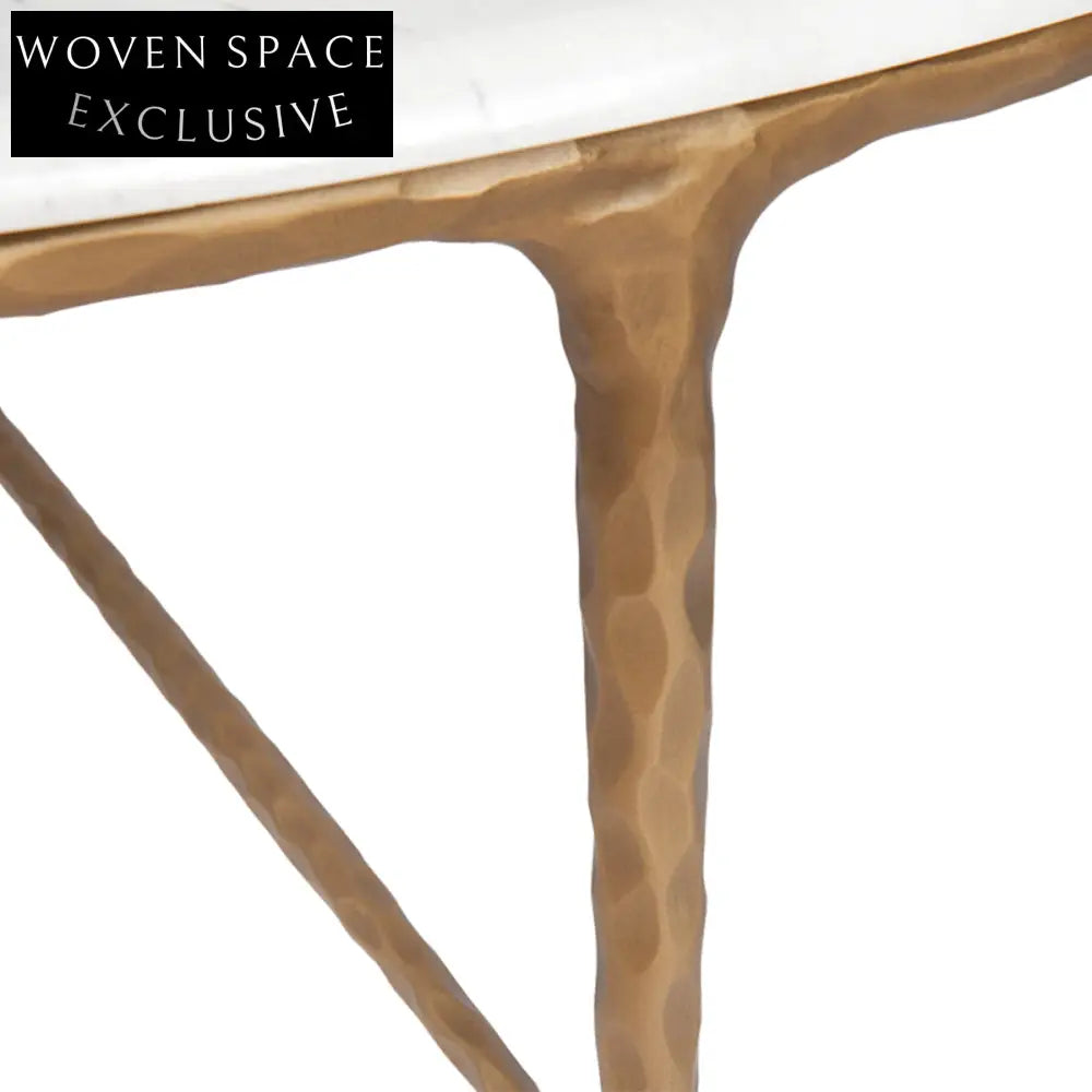 Heston Round Marble Coffee Table - Brass Coffee Table
