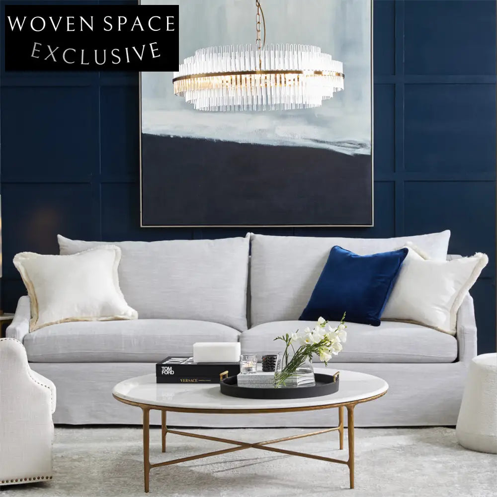 Heston Round Marble Coffee Table - Brass Coffee Table