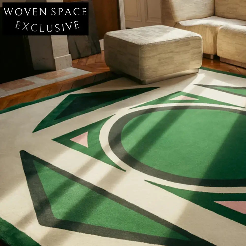 High-End French Retro Handmade Polyester Area Rug for Modern Living Rooms