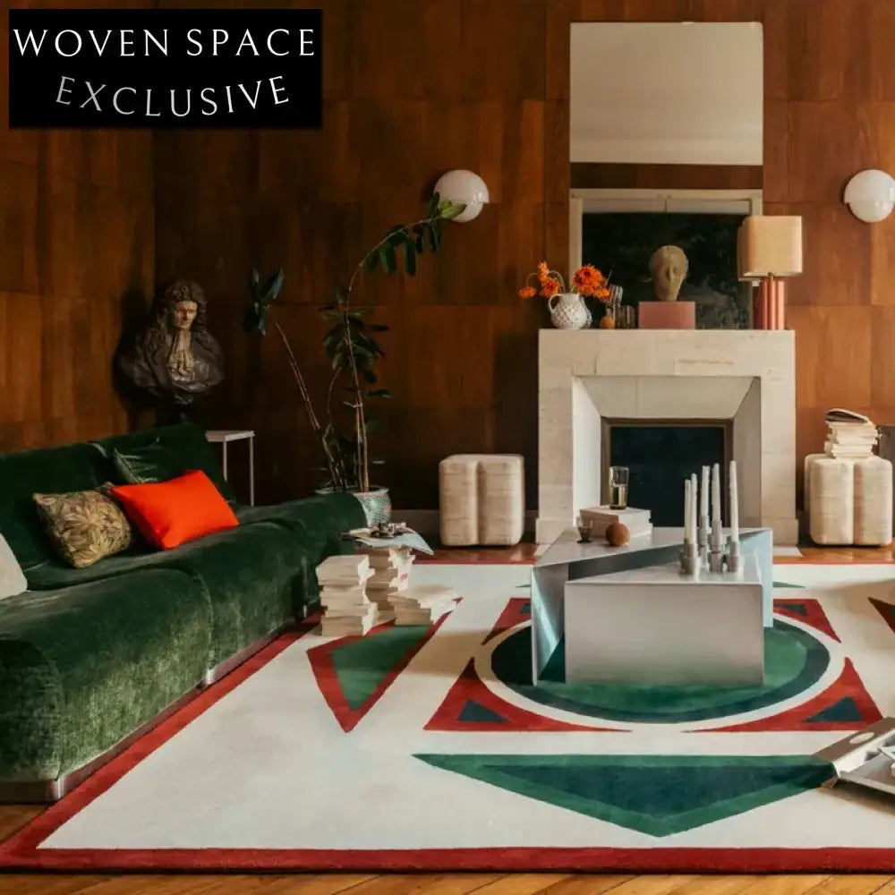 High-End French Retro Handmade Polyester Area Rug for Modern Living Rooms