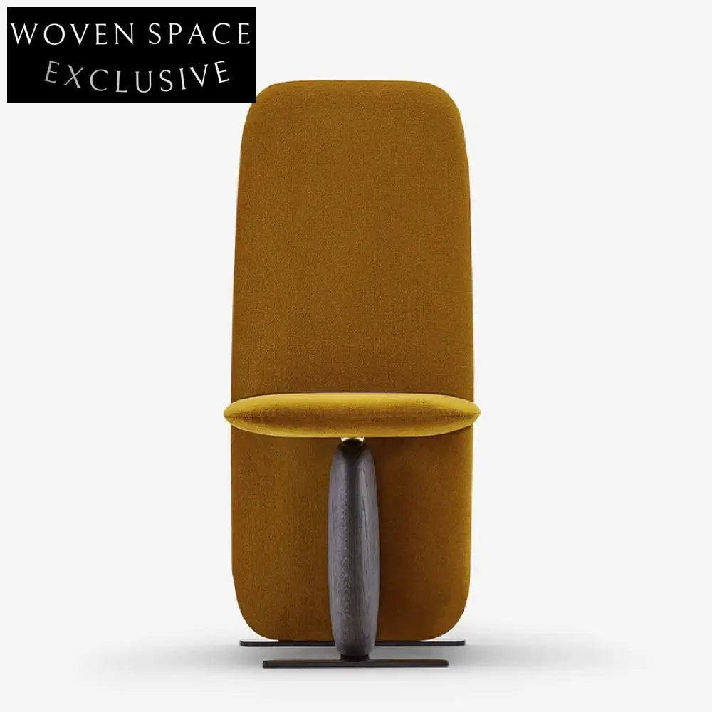 High-End Italian Upholstered Dining Chair with Solid Wood Base