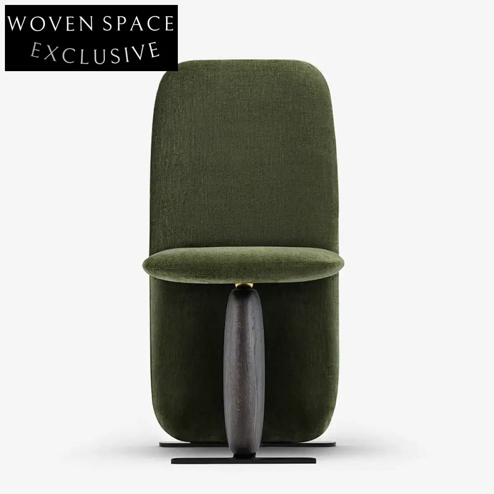 High-End Italian Upholstered Dining Chair with Solid Wood Base