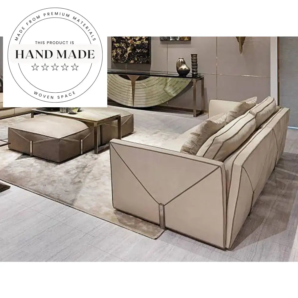High End Modern L-Shape Leather Sectional Living Room Sofa