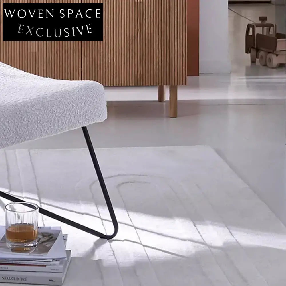High-Grade Modern French Style Solid Color Area Rug for Living Room & Bedroom