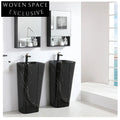 High Quality Modern Black Marble Design Freestanding Pedestal Bathroom Sink Basin