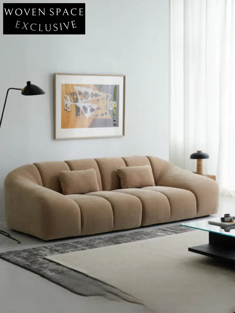 Home Dough Sofa Italian Fabric Chenille French Retro Straight American