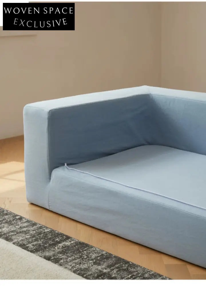 Home Furnishing Cloud Sofa Cream Style Wabi Sabi Style Linen Fabric Down Module Fully Removable and Washable Sofa