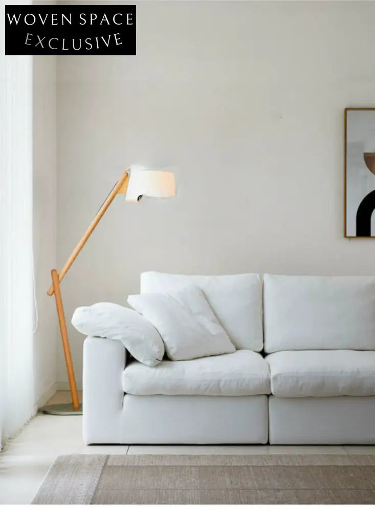 Home Furnishing Cloud Sofa Cream Style Wabi Sabi Style Linen Fabric Down Module Fully Removable and Washable Sofa