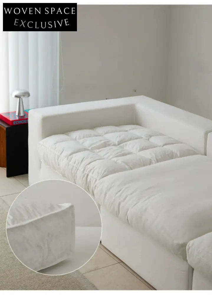 Home Furnishing Cloud Sofa Cream Style Wabi Sabi Style Linen Fabric Down Module Fully Removable and Washable Sofa