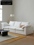 Home Furnishing Cloud Sofa Cream Style Wabi Sabi Style Linen Fabric Down Module Fully Removable and Washable Sofa