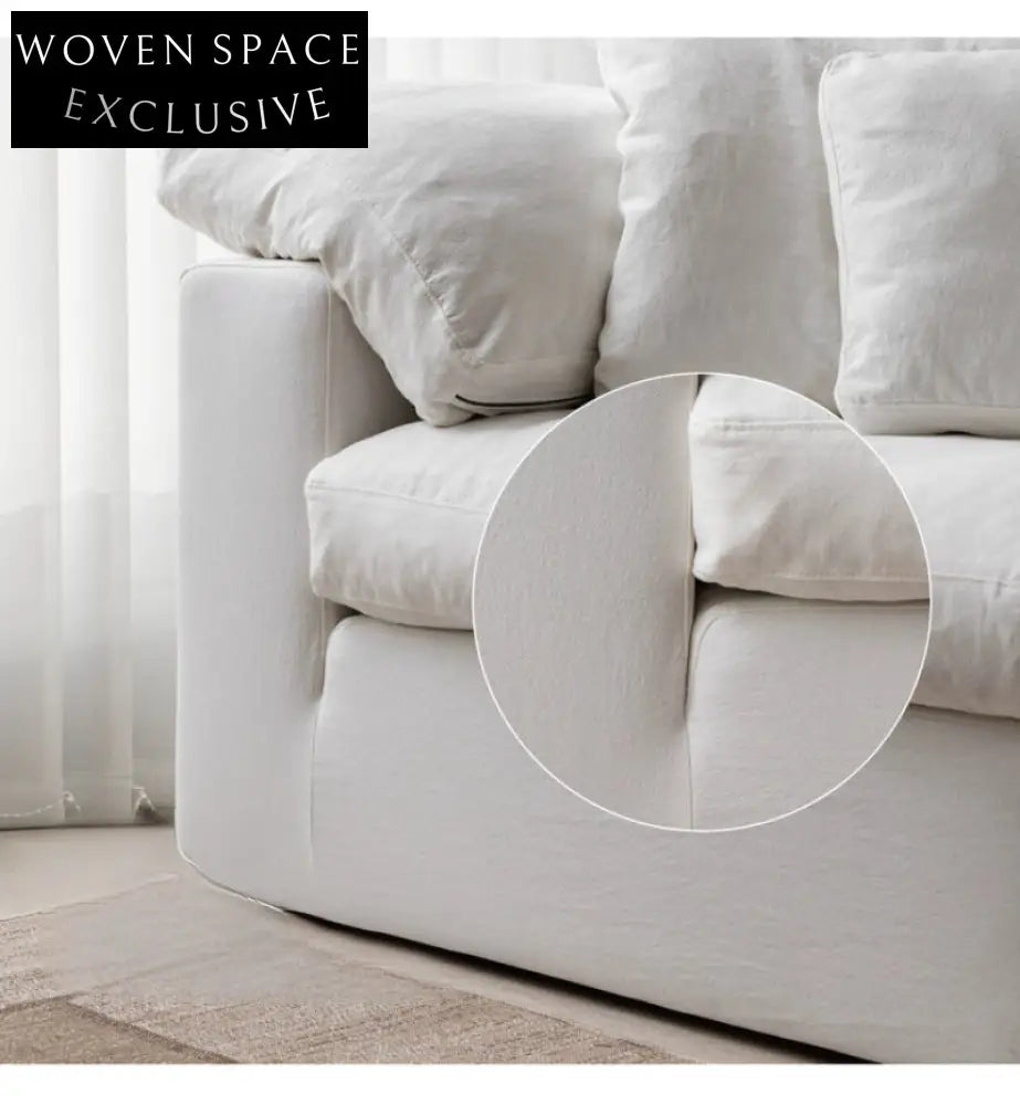 Home Furnishing Cloud Sofa Electric Style Removable and Washable Linen Fabric Down Sofa Can Be Lifted or Sleeped