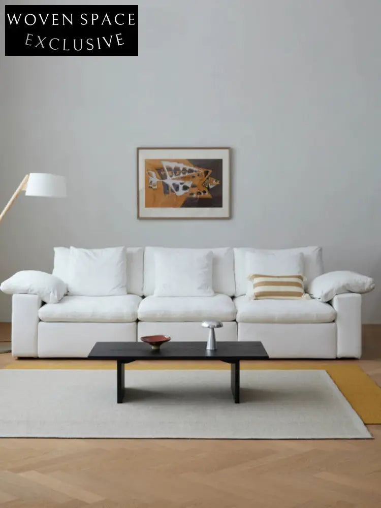 Home Furnishing Cloud Sofa Electric Style Removable and Washable Linen Fabric Down Sofa Can Be Lifted or Sleeped