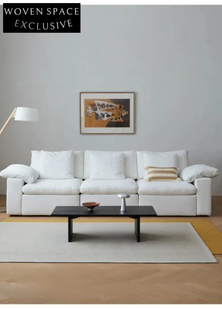 Home Furnishing Cloud Sofa Electric Style Removable and Washable Linen Fabric Down Sofa Can Be Lifted or Sleeped