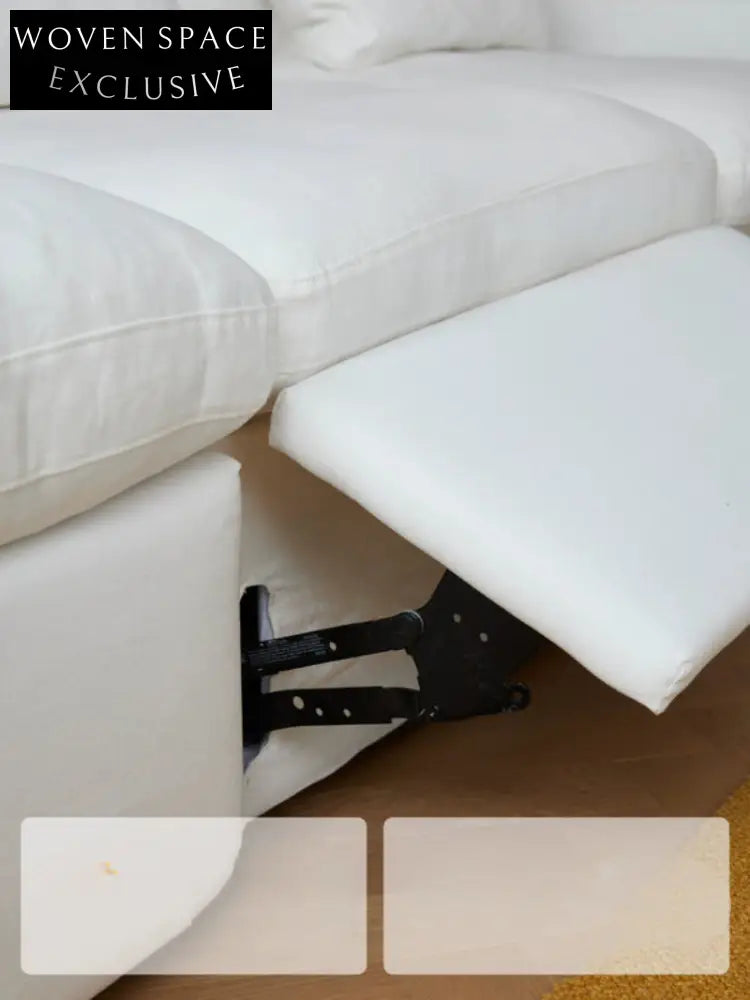 Home Furnishing Cloud Sofa Electric Style Removable and Washable Linen Fabric Down Sofa Can Be Lifted or Sleeped