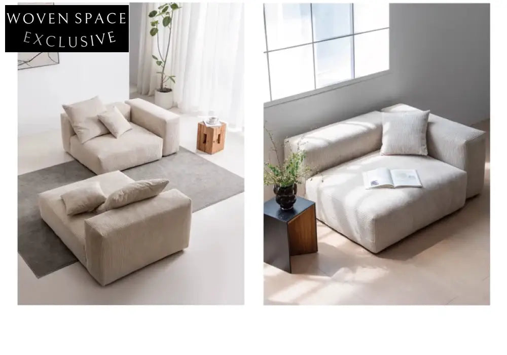 Home Furnishing Corduroy Fabric Modular Sofa Dark Blue Minimalist Free Combination Living Room Small Apartment Tofu