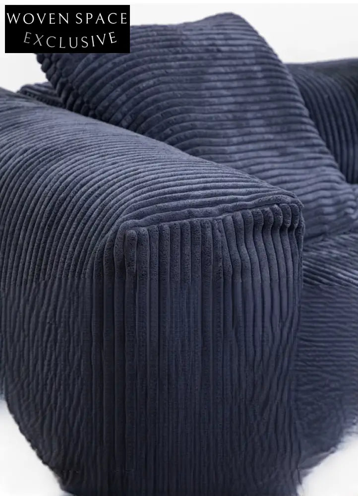 Home Furnishing Corduroy Fabric Modular Sofa Dark Blue Minimalist Free Combination Living Room Small Apartment Tofu