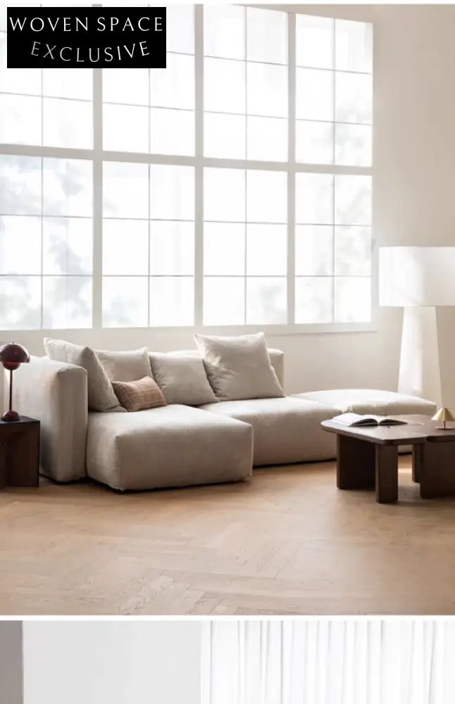 Home Furnishing Corduroy Fabric Sofa Module Combination Nordic Simple Living Room Removable and Washable Tofu Block Sofa