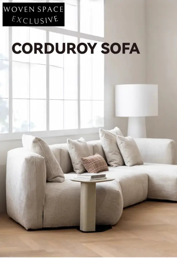 Home Furnishing Corduroy Fabric Sofa Module Combination Nordic Simple Living Room Removable and Washable Tofu Block Sofa