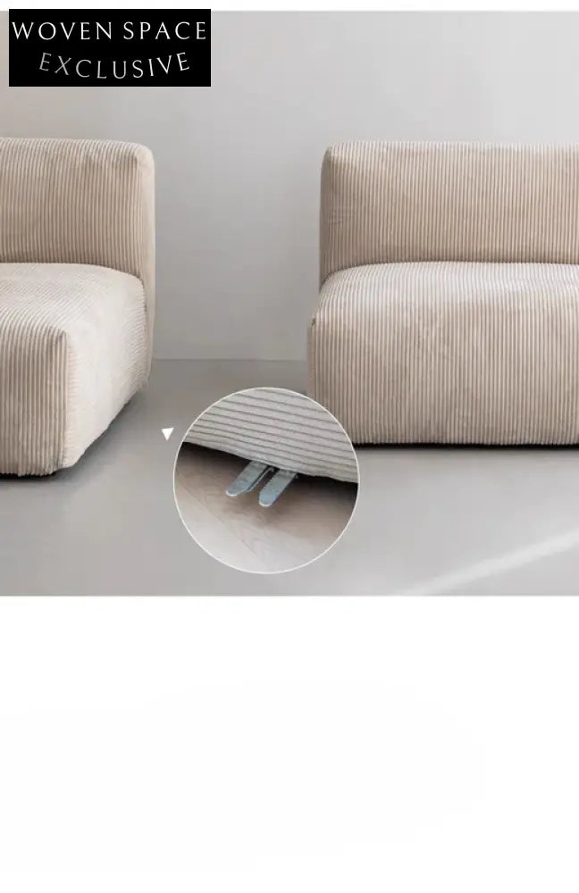 Home Furnishing Corduroy Fabric Sofa Module Combination Nordic Simple Living Room Removable and Washable Tofu Block Sofa