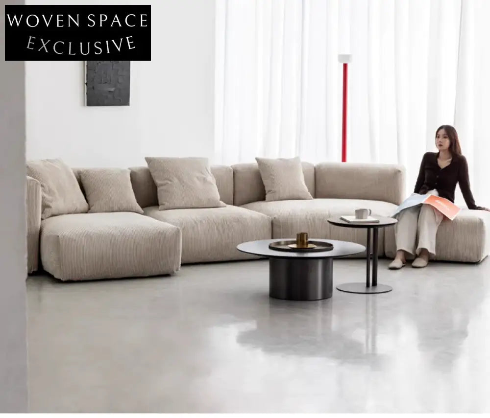 Home Furnishing Corduroy Fabric Sofa Module Combination Nordic Simple Living Room Removable and Washable Tofu Block Sofa