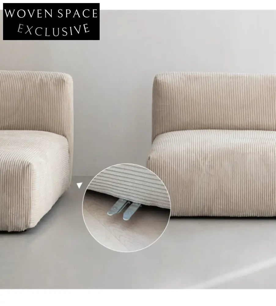 Home Furnishing Corduroy Sofa Bedroom Small Free Combination Living Room Minimalist Module Small Apartment Narrow