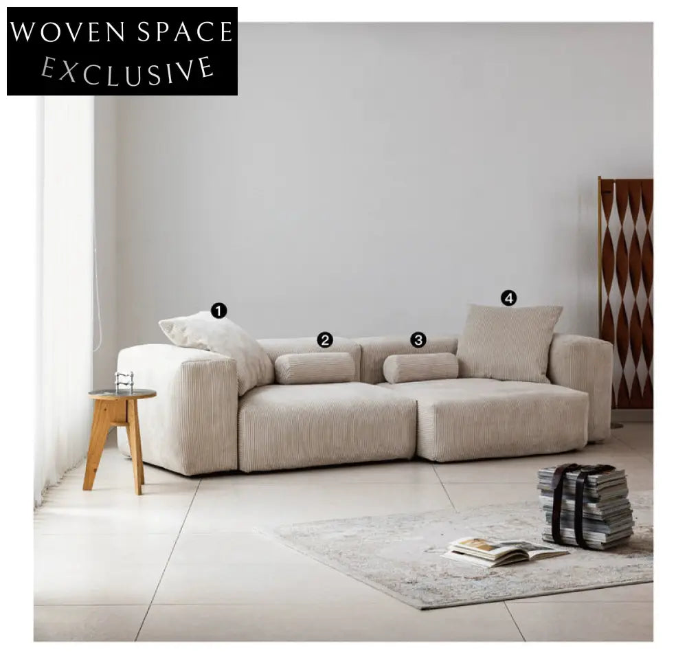 Home Furnishing Corduroy Sofa Bedroom Small Free Combination Living Room Minimalist Module Small Apartment Narrow