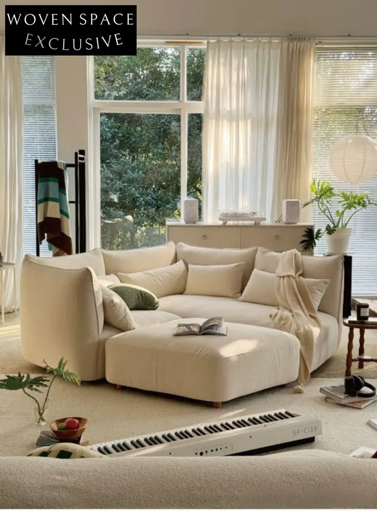 Home Furnishing original sofa living room new cream free combination square fabric module Italian minimalist design