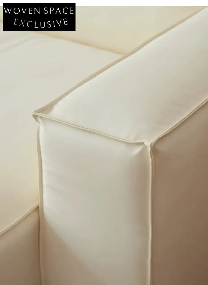 Home Furnishing Square Leather Sofa Module Combination Living Room Straight Leather Art Microfiber Leather Italian