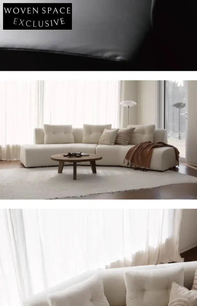 Home Leather Sofa Bevel Black Light Luxury High-end Designer Minimalist Modular Corner Special-shaped Sofa