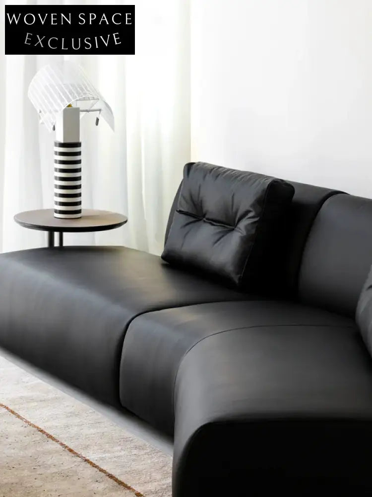 Home Leather Sofa Bevel Black Light Luxury High-end Designer Minimalist Modular Corner Special-shaped Sofa