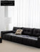 Home Pixel Leather Sofa Removable Backrest Black Italian Light Luxury High-end Adjustable Big Black Bull