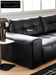 Home Pixel Leather Sofa Removable Backrest Black Italian Light Luxury High-end Adjustable Big Black Bull