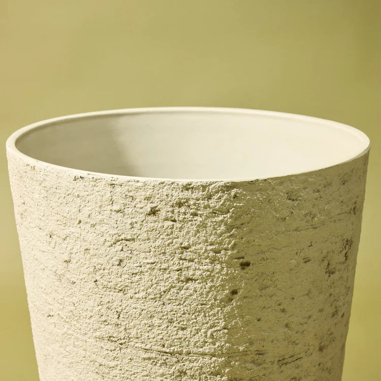 Faux Rustic Stone Look Tall Planter Pot | Cream - 60cm