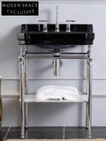 Hudson English Retro Brass Ceramic Bracket Washbasin - Black