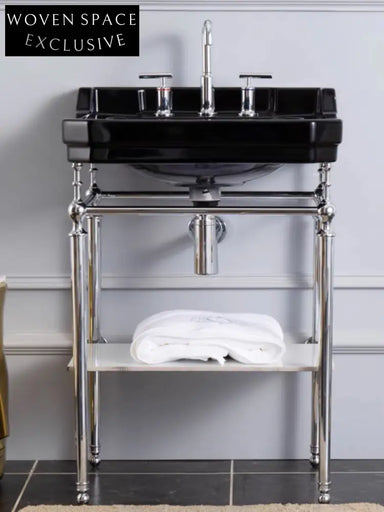 Hudson English Retro Brass Ceramic Bracket Washbasin - Black