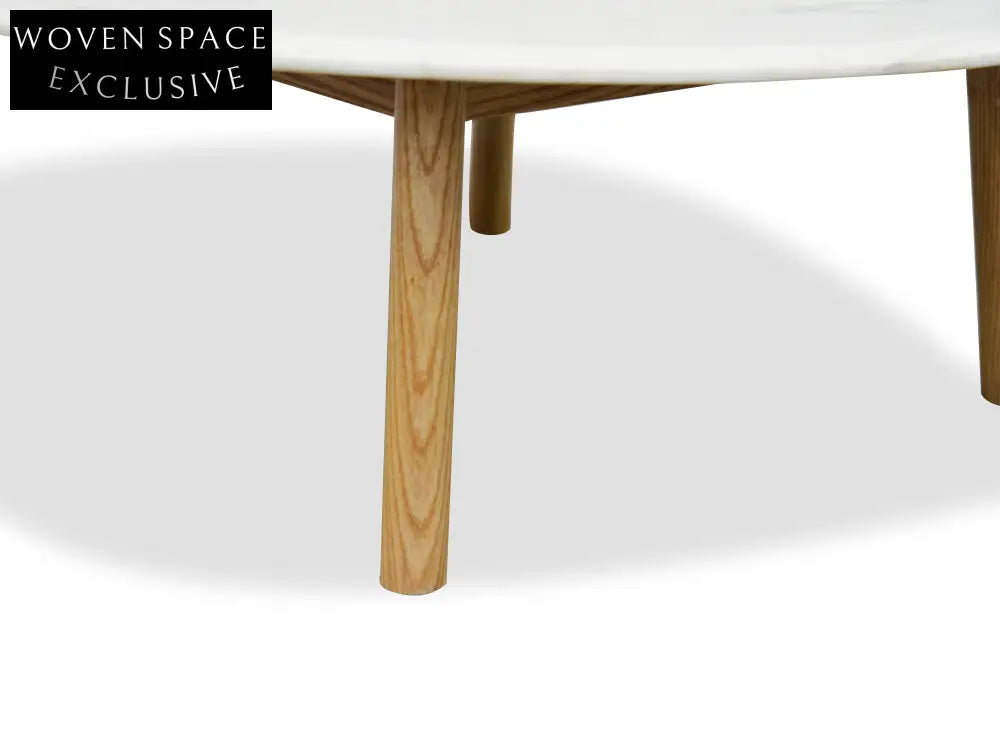 Hunter 100cm Marble Round Coffee Table - Natural Coffee Tables