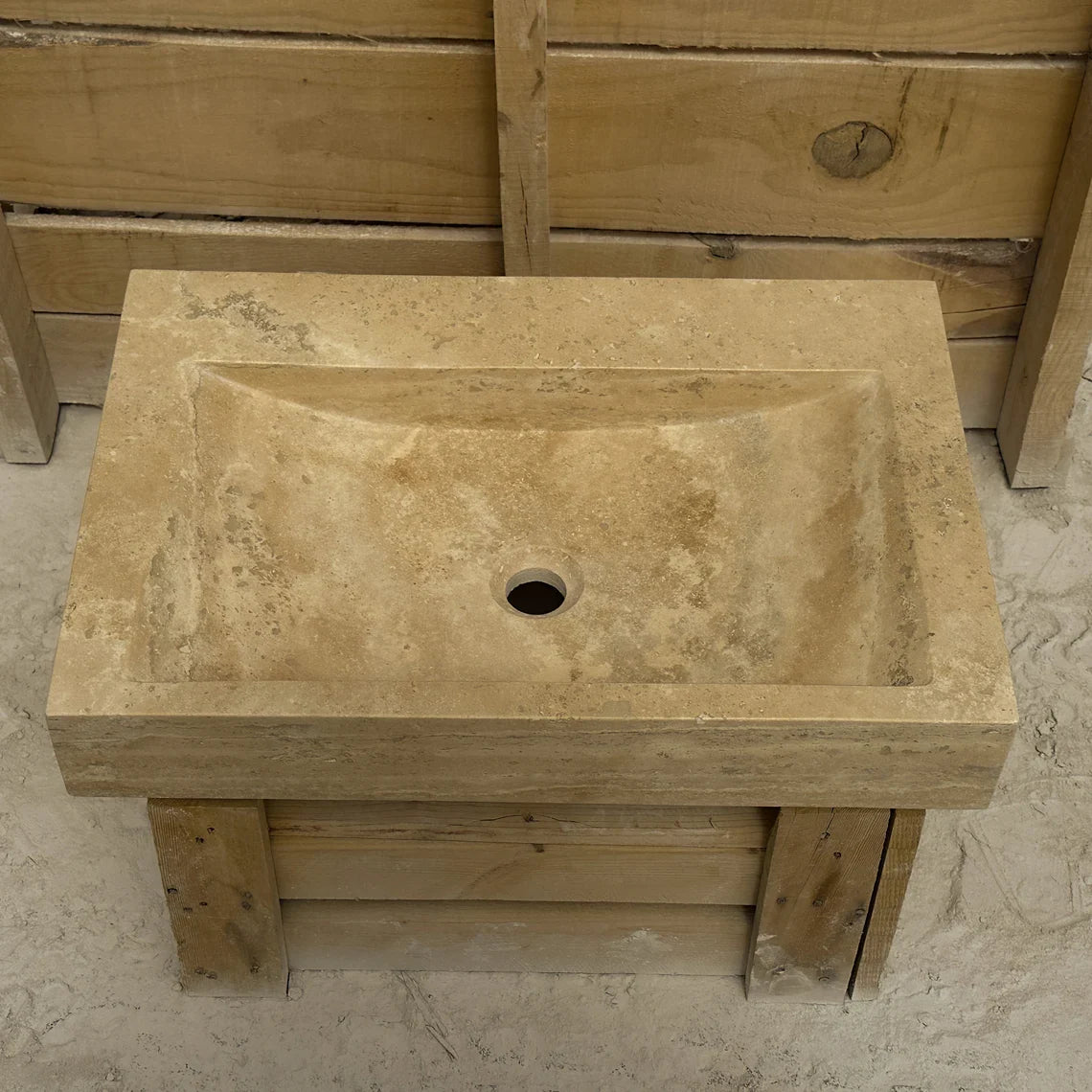 Premium Natural Stone Sink Travertine Marble Hand Carved
