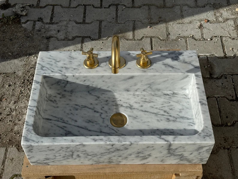 Frédérique Carrara Marble Bathroom Sink
