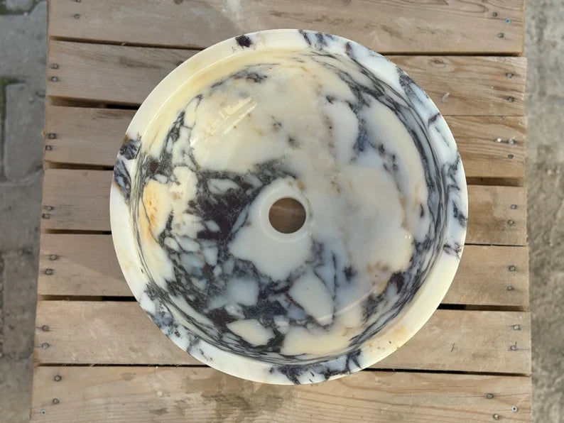Marco Calacatta Viola round bowl marble Wash basin