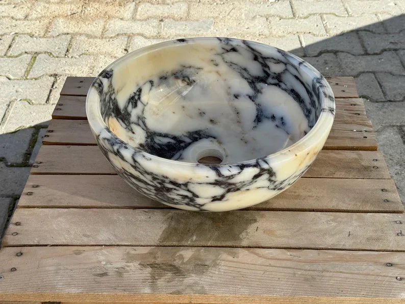 Marco Calacatta Viola round bowl marble Wash basin