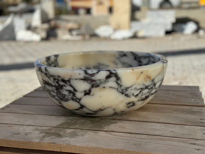 Marco Calacatta Viola round bowl marble Wash basin