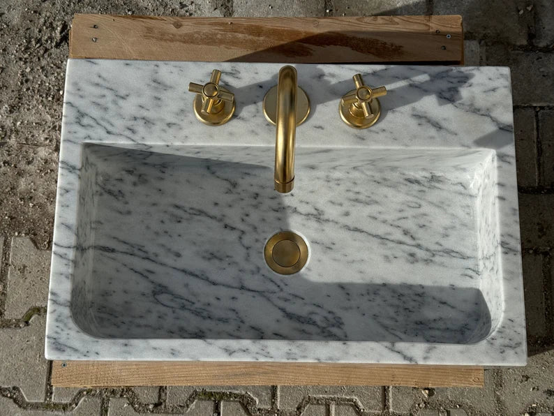 Frédérique Carrara Marble Bathroom Sink