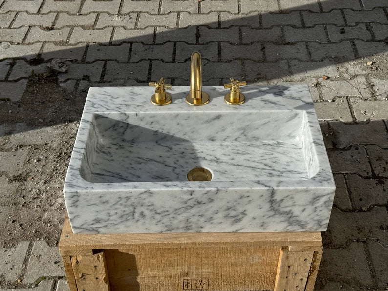 Frédérique Carrara Marble Bathroom Sink