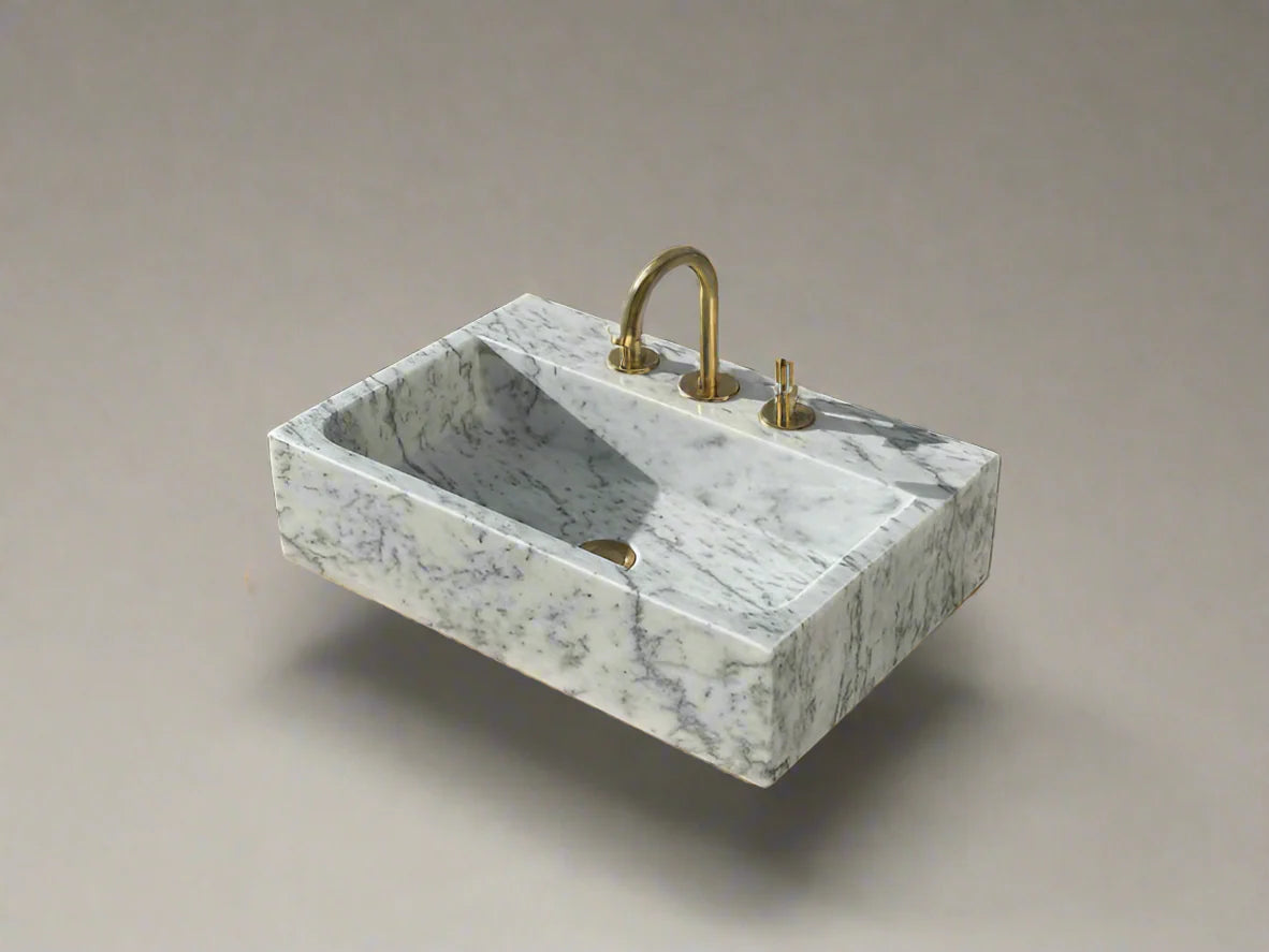Frédérique Carrara Marble Bathroom Sink
