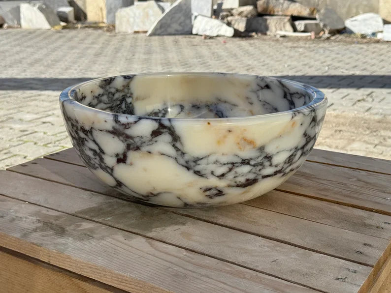 Marco Calacatta Viola round bowl marble Wash basin