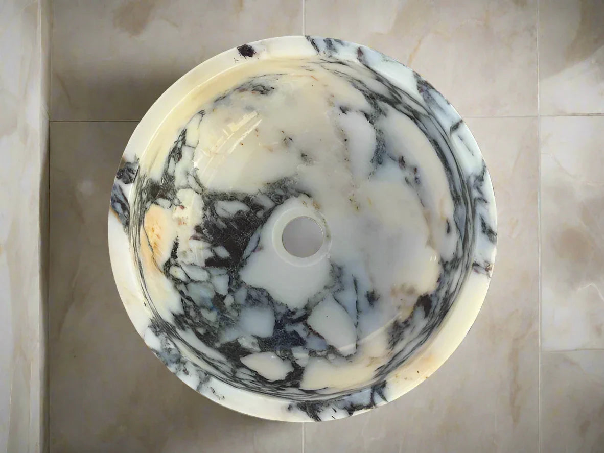 Marco Calacatta Viola round bowl marble Wash basin