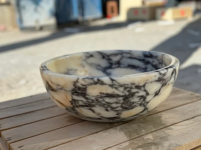 Marco Calacatta Viola round bowl marble Wash basin